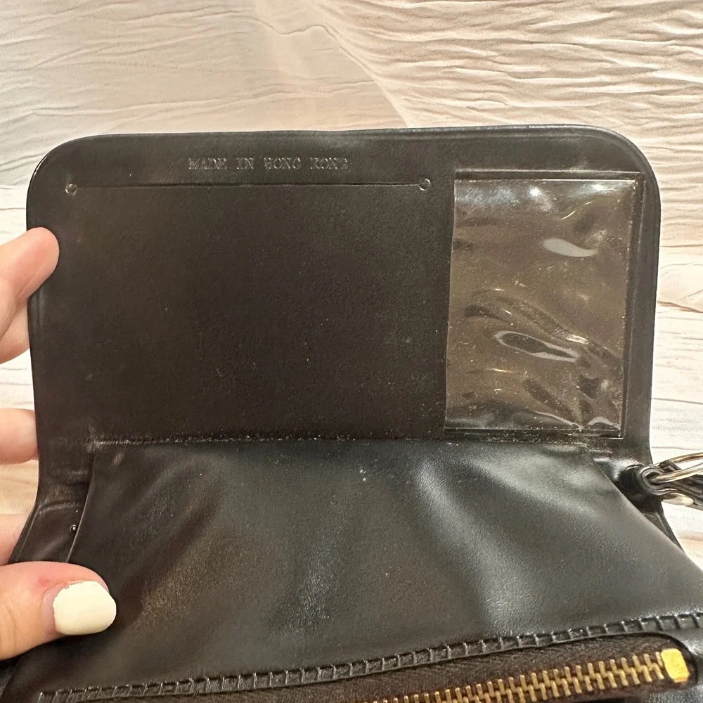 Vintage Mickey Mouse Black Golf Clutch Wallet 1970/80s Made in Hong‎ Kong